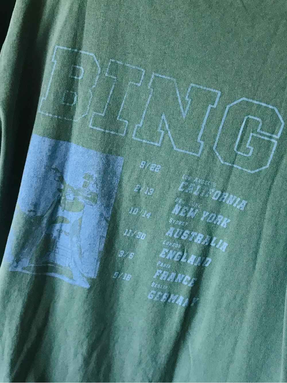 Anine Bing Ashton Bing Live Tee Shirt in Green - Picture 15 of 16